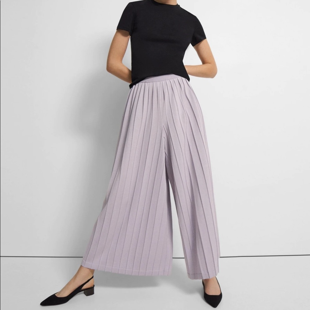 NWT Cotton Blend Pleated Palazzo Pant || Theory